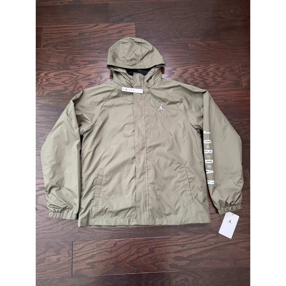 Jordan Boys 3-in-1 Jacket System Medium Olive Green XL 95D864-E6F NWT